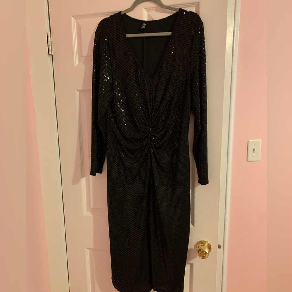 Black sequined party dress